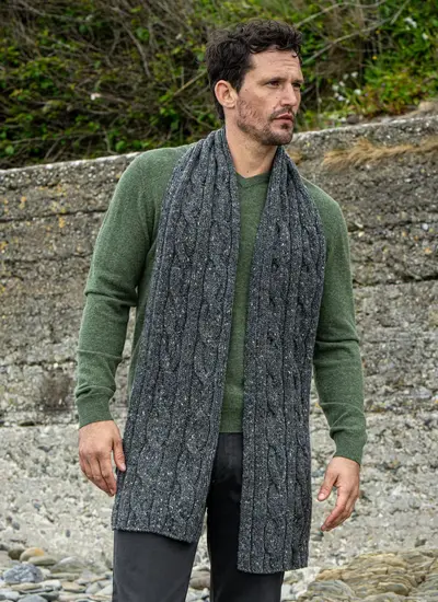 Fisherman Donegal Cable Scarf